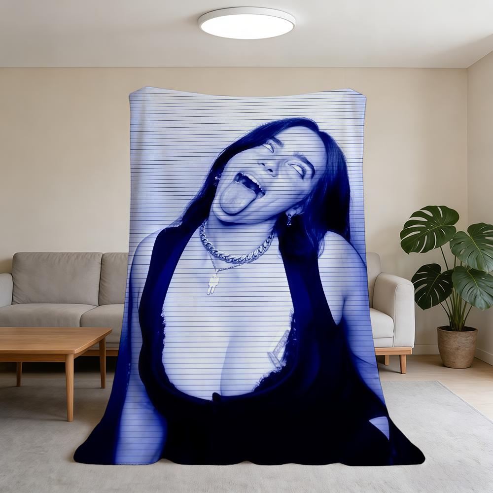 Blanket Super Warm Comfortable Plush E-Eilish-ES Throw Blanket Singer Child Home Sofa Bedroom B-Billie-ES Gift 75x90cm