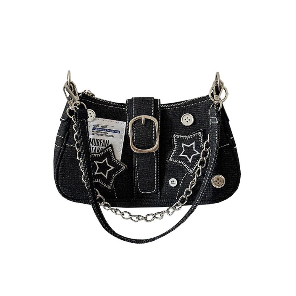 2025 Y2K Spicy Girl Star Chain Canvas Shoulder Bag