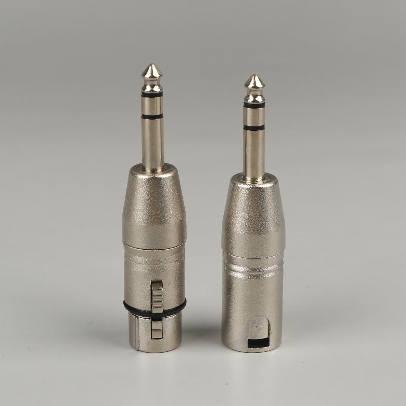 1/2Pcs 6.5Mm Stereo 1/4" Trs Male To Xlr 3Pin Female & Male Stereo Balanced Audio Connectors 1/4 Inch Trs To Xlr Adapter Set