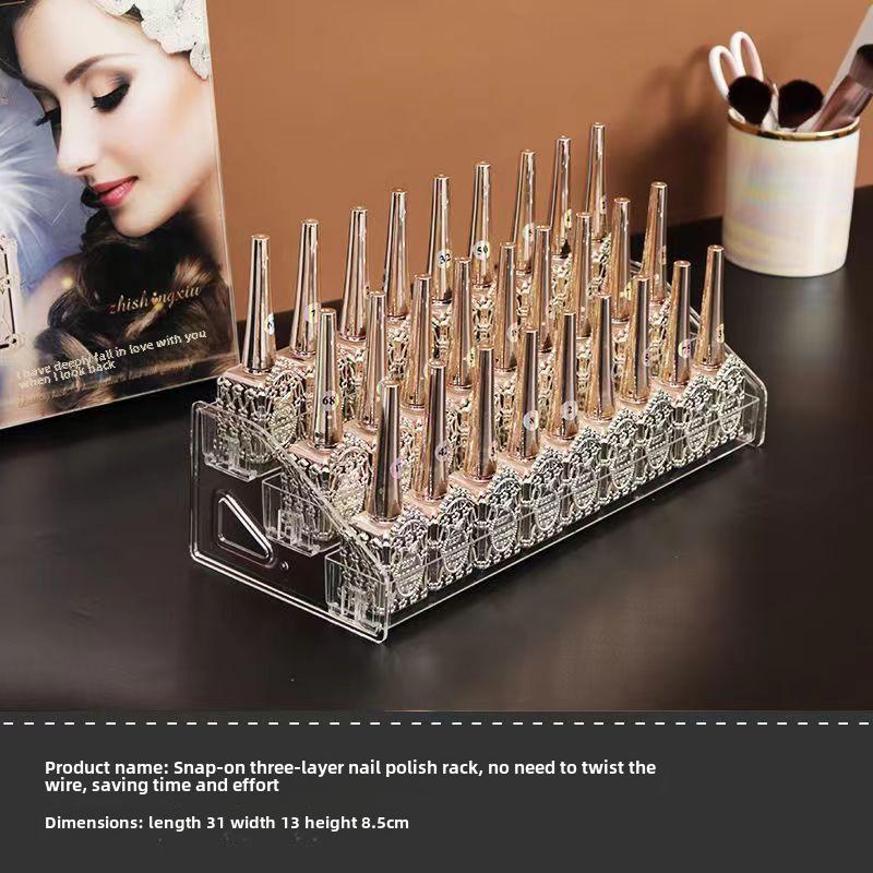 Transparent Multi-layer Nail Polish & Lipstick Display Stand and Storage Rack