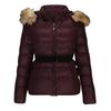 Giacca invernale da donna, nuova moda casual slim in cotone con collo in pelliccia sintetica e cappuccio, calda giacca con cappuccio in pelle PU con cerniera