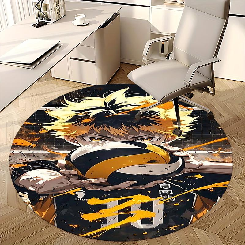 1pc Bakugo Katsuki 10 Round Carpet - Anime Design Chair Mat for Office, Home Decor
