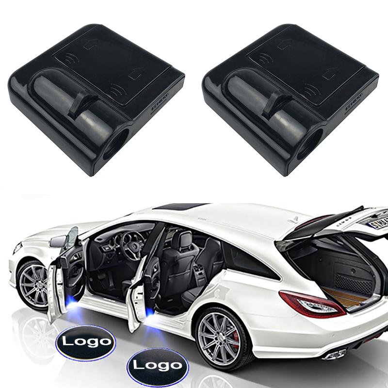 2PCS LED Car Door Welcome Projector Logo Ghost Shadow Night Light Wireless Emblem Lamp Kits for Skoda Seat Dodge Renault Lexus