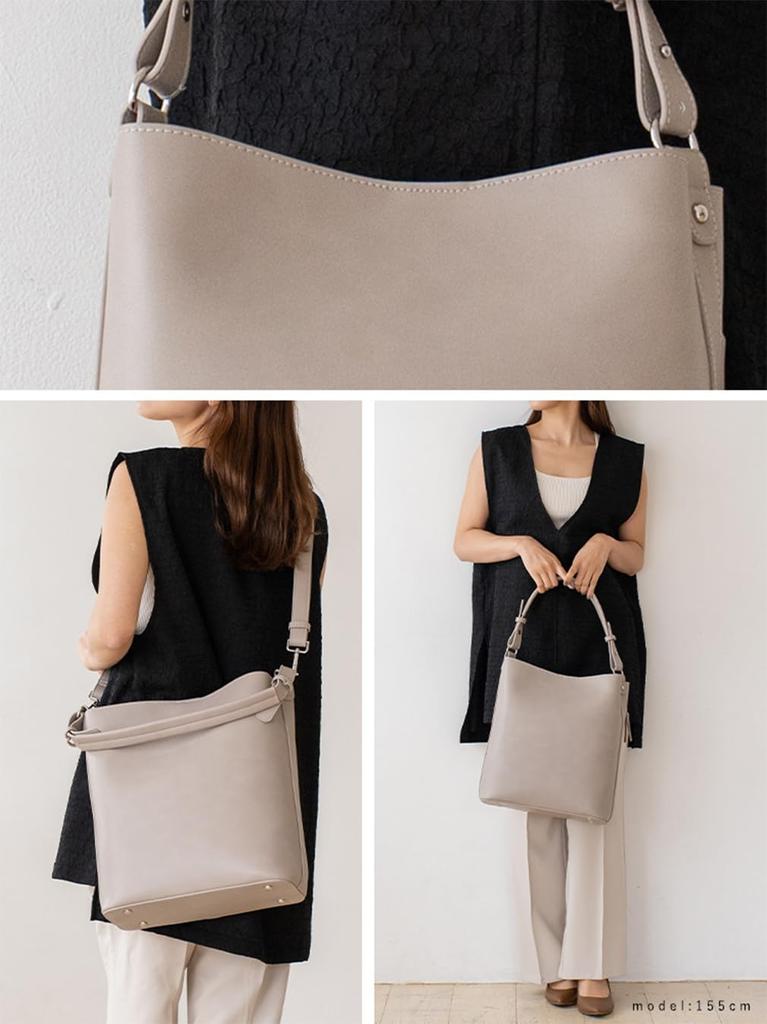 Gratante Tote Bag for Commuter Bag [Gratante] One-Handle 2-Way Women, abb-g0039 (Light Gray)