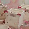 Cotton Storage Basket Square Home Decoration Cute Desktop Organizer