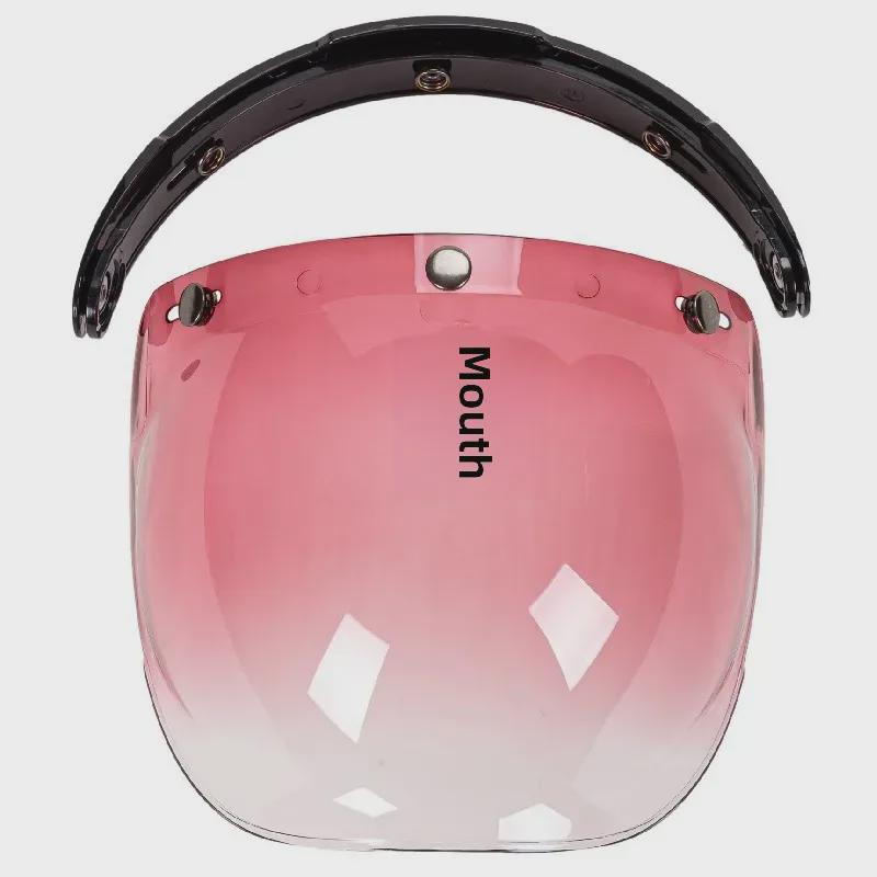 Japanese Three-Button Bubble Lens Motorcycle Helmet