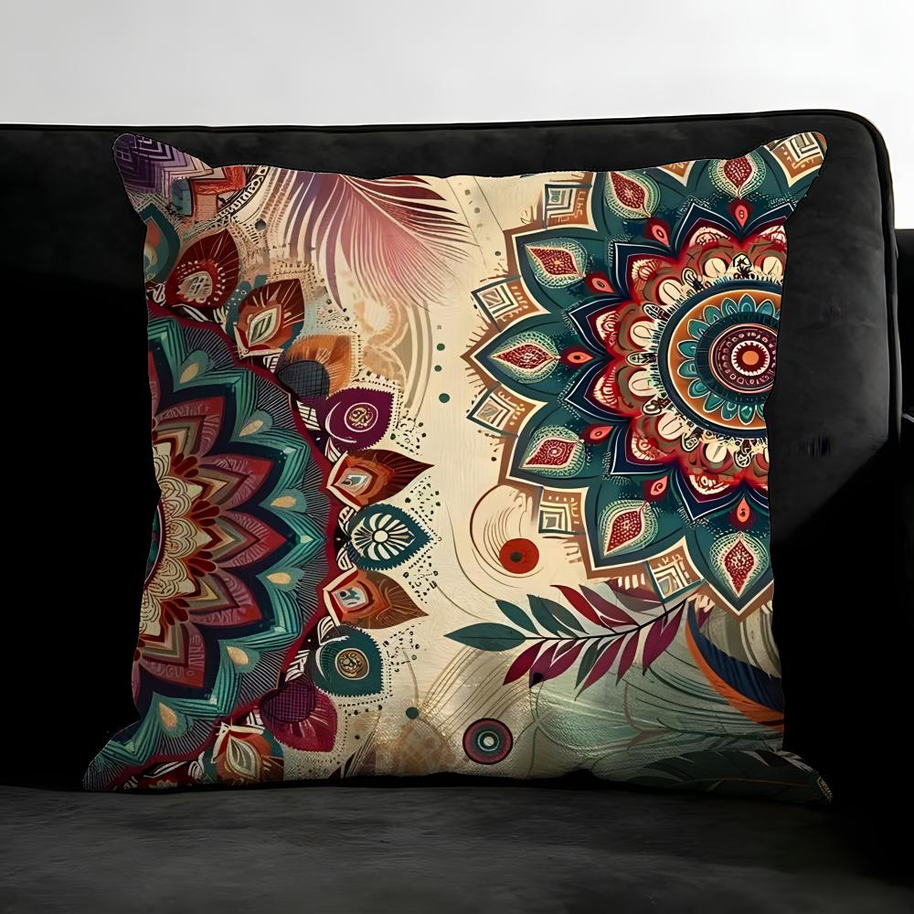 Bohemian Style Cushion Cover Pillowcase Ultra Soft Skin Friendly Fabric Cloud Like Comfort & Concealed Zipper