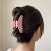 Fashion Korean Style Striped Hair Claw Large Geometry Acetate Claw Clip Crab Clip Headwear Acetic Acid Shark Clip Girls