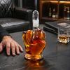 Cool Bourbon Decanter for Men 3D Middle Finger Whiskey Decanter, 1000ml Lead-free Glass Spirit Bottle with Creative Glassware Fathers Day