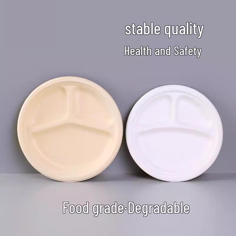 AVADEN 9-Zoll Weiße 3-Fach Einweg-Pappteller