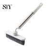 Horizontal Vertical Switch Brush Crevice with Extended Handle Universal Rotation Design Waist Friendly Cleaning Tool V-Shaped Dense Bristles Stubborn