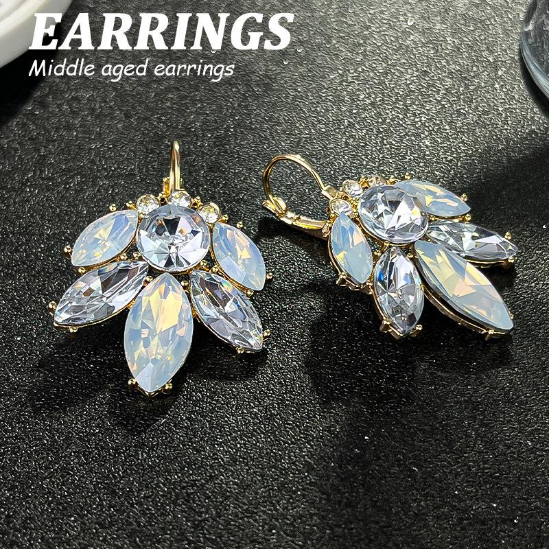 Boucles d'oreilles pendantes Zircon Fleur Colorée pour Femmes, Boucles d'oreilles pendantes Statement pour Fête & Usage Quotidien
