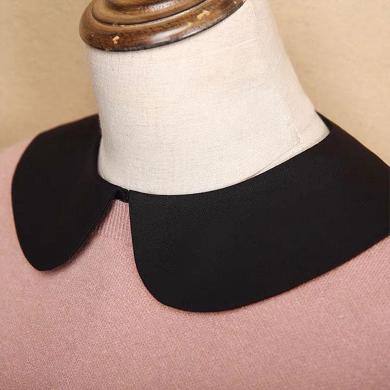 1/2Pcs Lady's Fake Collar Half Shirt Blouse Detachable Dickey False Collar Cute Lapel Round Collar for Women