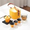 Travel Tea Set Small Set Portable Outdoor Teapot Glass Express Cup One Pot Three Cups Holiday Souvenir