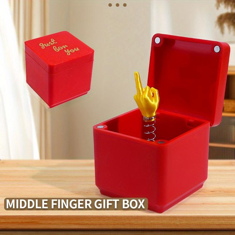 Interesting Prank Gift Middle Finger In Box Crafts Box Funny Creative Gift Office Desk Decoration Home Decoration Small Figurine