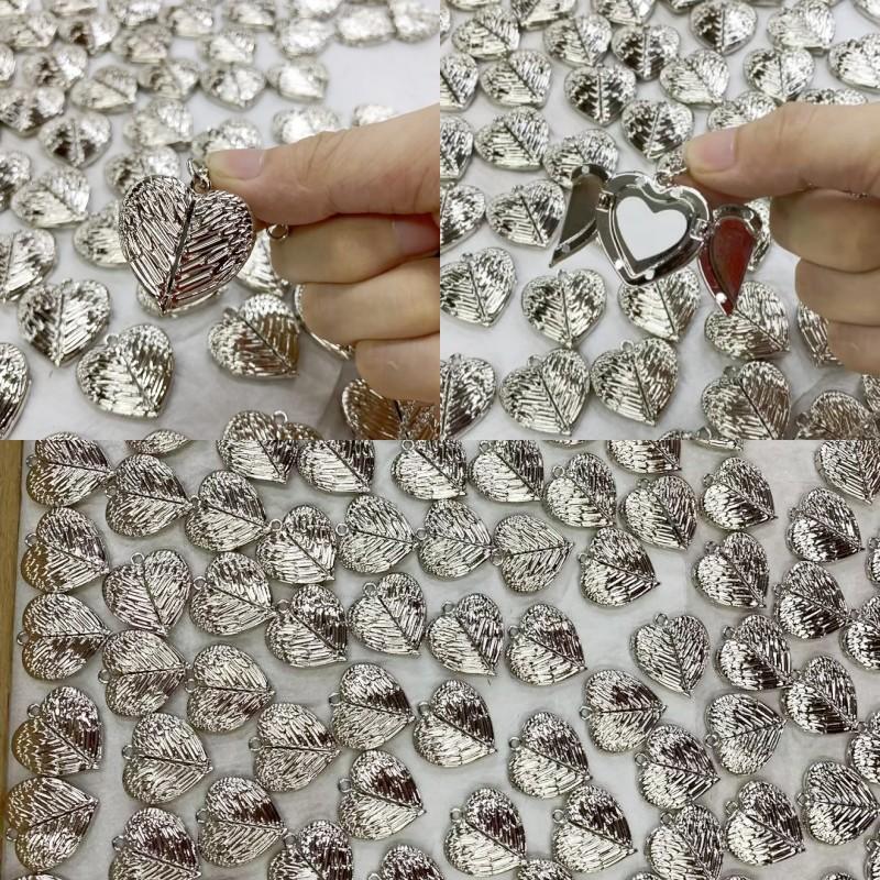Metal Crafts New Arrival Angel Wings Sublimation Blank Necklace Heart Lockets Pendant Necklace