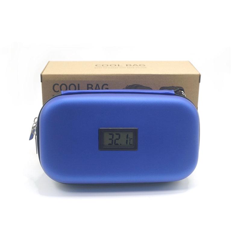 Portable Insulin Cooler Bag with Thermometer and Ice Pack for Outdoor Use