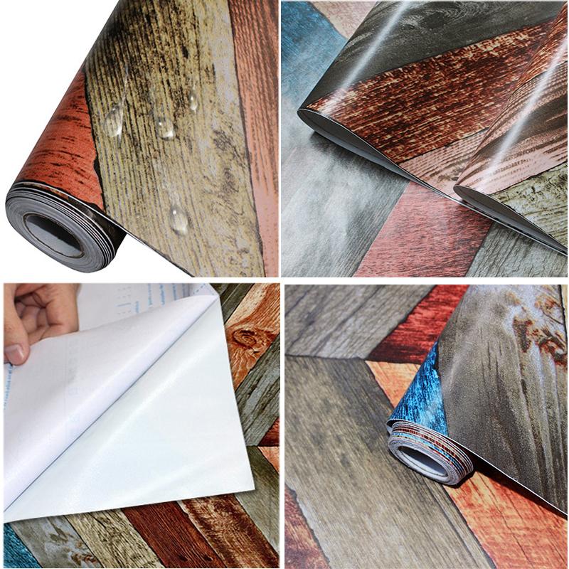Colourful Wood Grain Peeling Adhesive Paper Furniture Decoration DIY Self-adhesive Film Solid Wood Touch Surface Easy To Clean