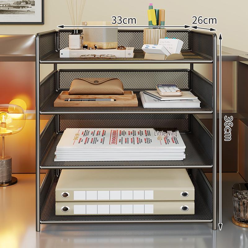 Multi-Functional Metal Document Rack - Large Capacity Office Storage Organizer