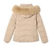 Manteau d'hiver pour femme, style coréen, coupe slim, en coton, avec col en fourrure