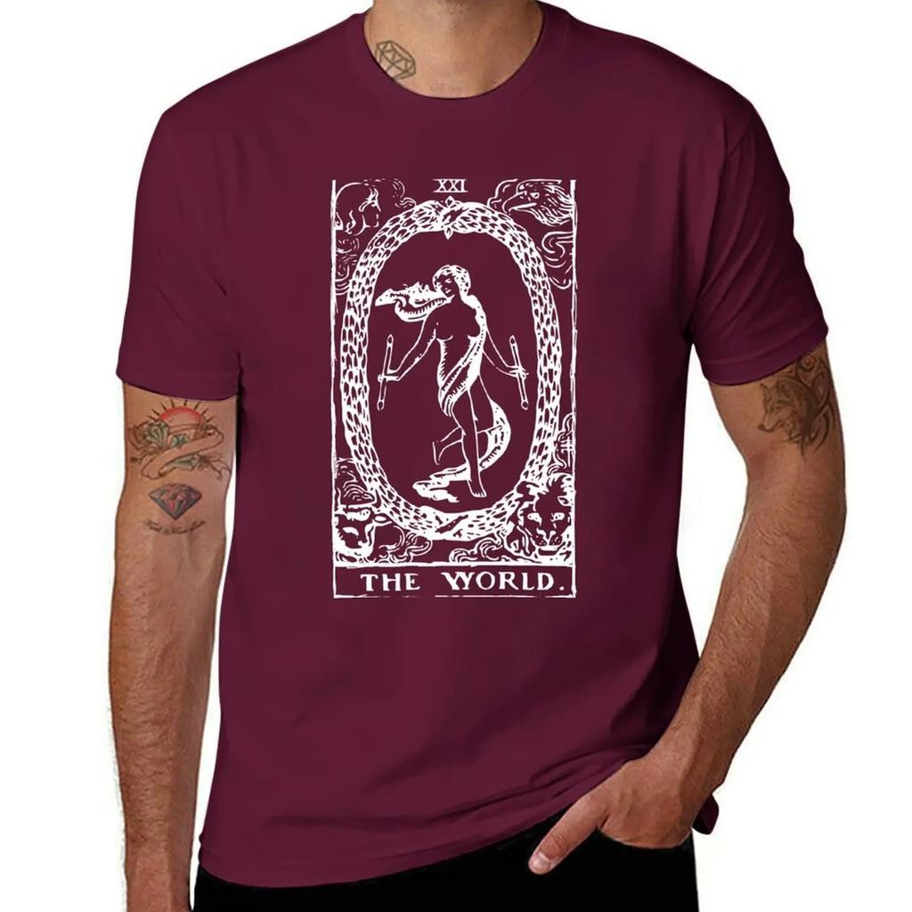 The World Tarot TShirt Blue Archive Anime Clothes Essential T Shirt Aesthetic Clothes Mens Workout Shirts
