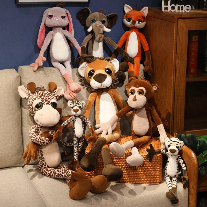 Adorable Long-legged Plush Animal Toys Featuring Cute Lion Tiger Leopard And Deer Designs