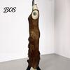Asymetrické plisované šaty Dámské s květinovým potiskem Bez rukávů Jedno rameno Šaty, Rozpark Dámské Volánkový lem Bodycon Vintage Západní Boho Maxi Letní