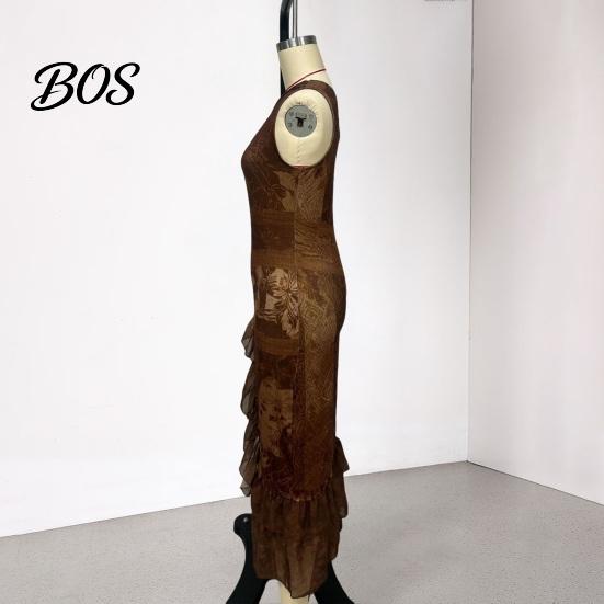 Asymetrické plisované šaty Dámské s květinovým potiskem Bez rukávů Jedno rameno Šaty, Rozpark Dámské Volánkový lem Bodycon Vintage Západní Boho Maxi Letní