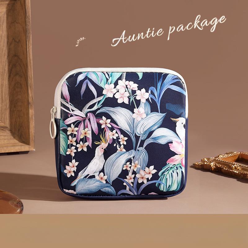 Large Capacity Sanitary Pads Bag Portable Mini Data Cables Organizer Multipurpose Women Girls Cosmetic Makeup Bag Coin Purse
