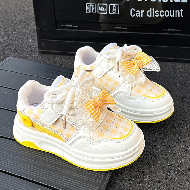 

Кроссовки-кеды для девочек Принцесса Осень 2025 - Белые спортивные туфли на мягкой подошве Size 31