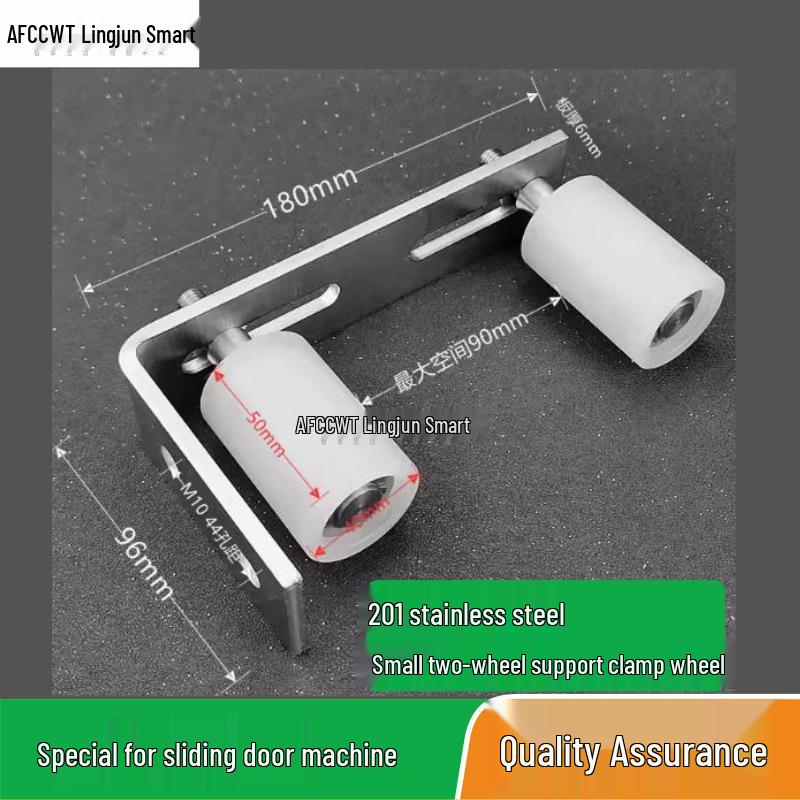 Elektrisk skjutdörr 201 Massivkärna Rostfritt stål 304 Dubbelspårig skena med expansionsskruvar