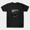 Men Black Print T-shirt Knight Industry Two Thousand No-Cut Transfer Paper Print Cotton Tshirt