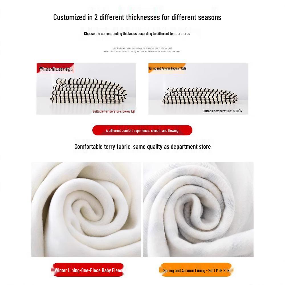 Lazy Style Black & White Striped Fleece-Lined Wide-Leg Pants: Petite-Figure Flattering, Autumn/Winter Casual Floor-Length Design