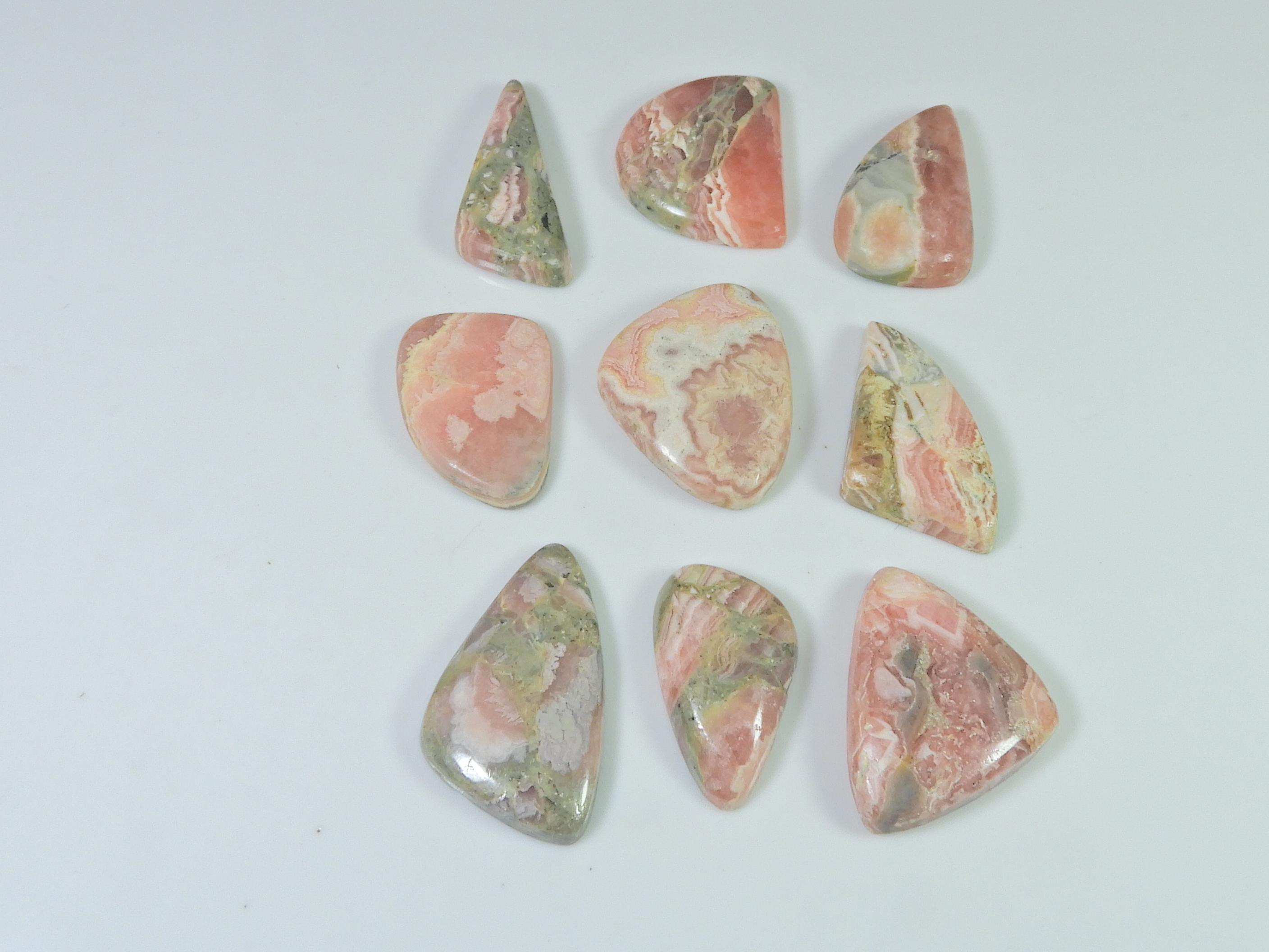 

23-25mm Natural Rhodochrosite fancy Shape Cabcohon Loose Gemstone 9Pcs Lot RQ-2514