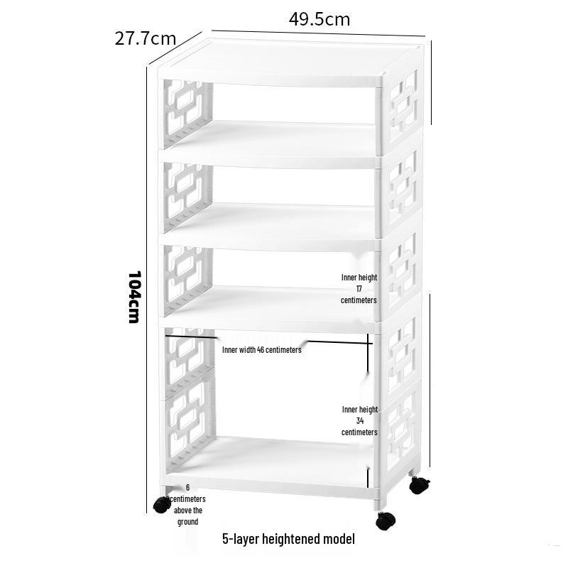 Multi-Layer Movable Storage Rack for Kitchen and Shoes