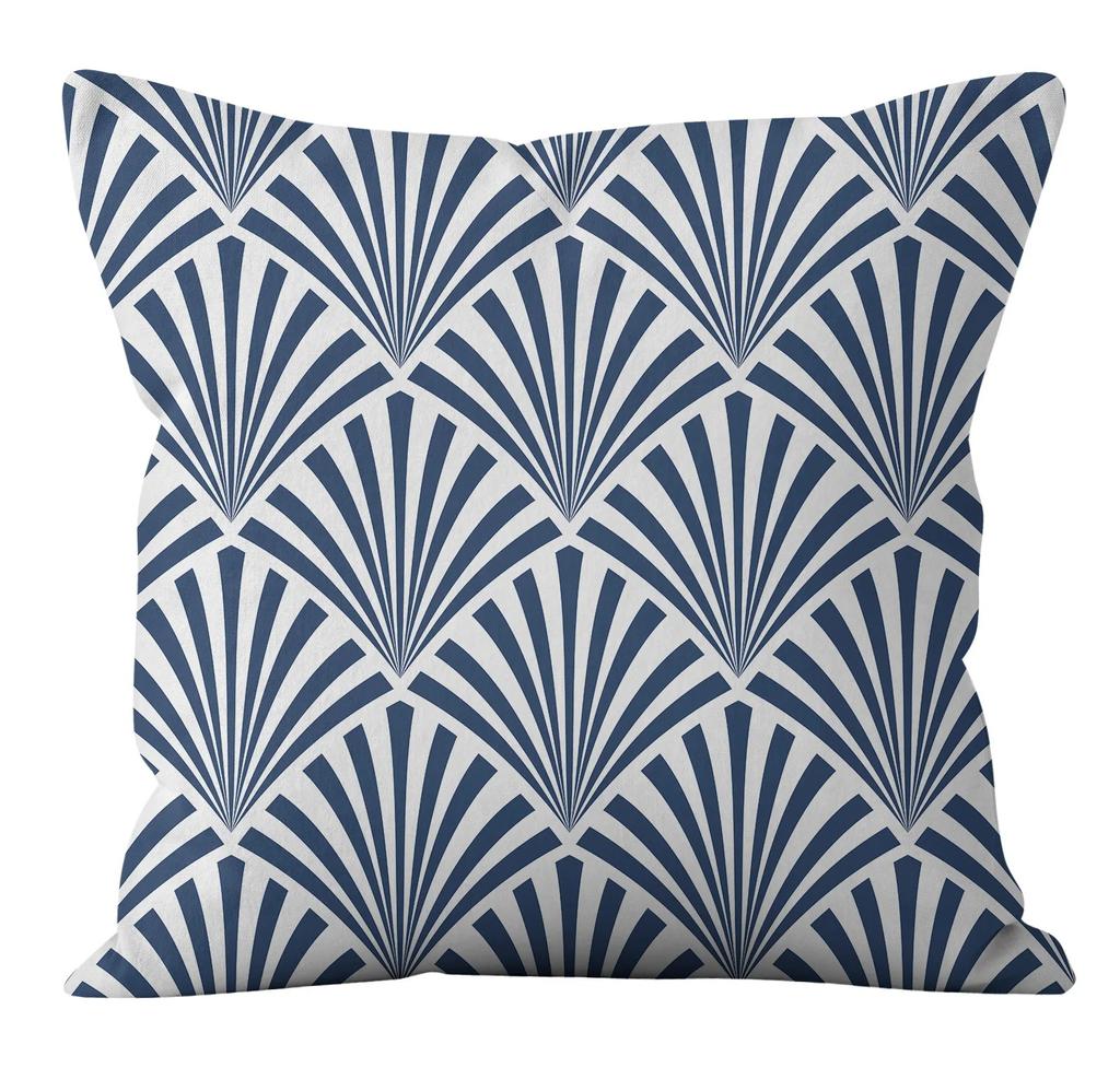 Simple Blue Printed Pillowcase Car Ornaments Office Living Room Home Pillowcase