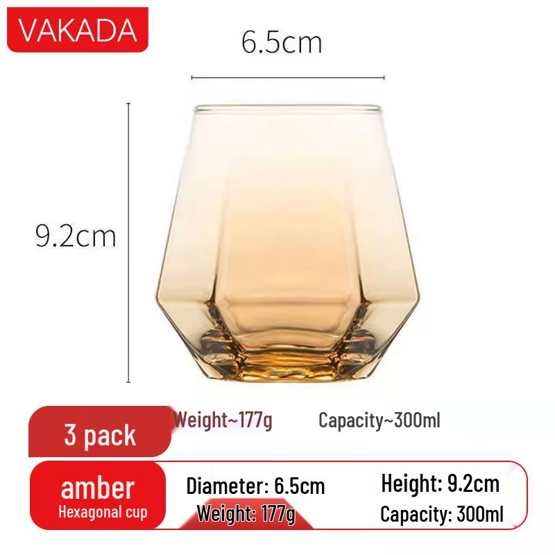 VAKADA Hexagonal Glass Pitchers and Drinking Glasses