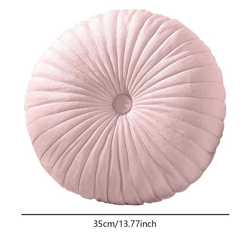 Velvet Pumpkin Backrest & Lumbar Pillow – Round Sofa and Bedside Cushion