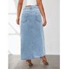 Women Long Denim Skirts Solid Color Midi Skirt Ladies Jeans Faldas Para Mujeres