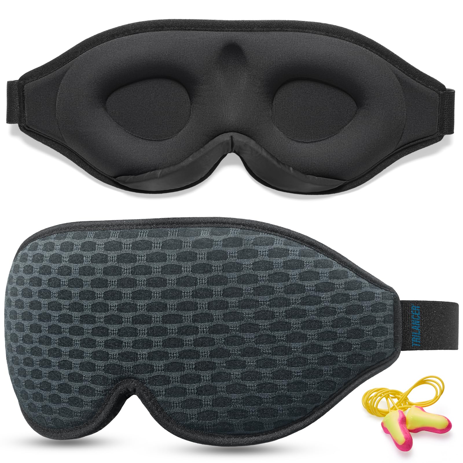 

Trilancer 2025 Революционная Унисекс Маска для Сна с 3D Сетчатым Дизайном для и Путешествий, Светоблокирующая для Сна, Дневного Сна, Медитации,