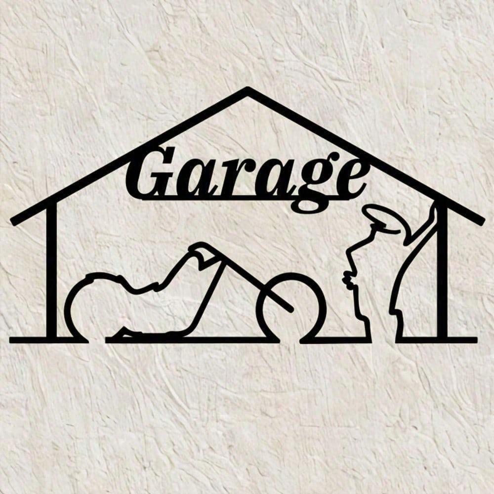 Hand Forged Iron Motorcycle Wall Decor for Men Vintage Garage Metal Art Gift