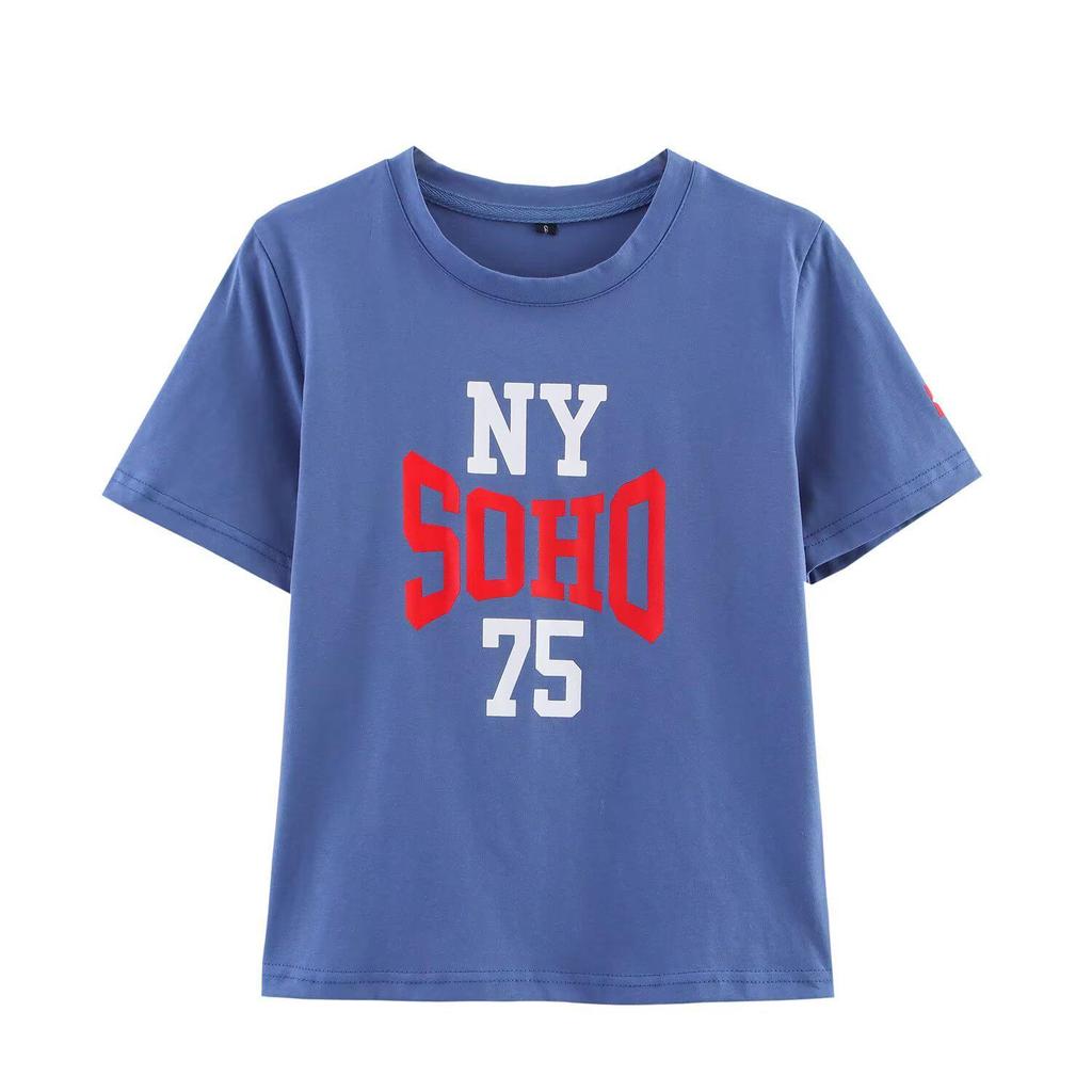 Women's 2022 Summer Fashion Printed Round Neck Short-Sleeve T-Shirt