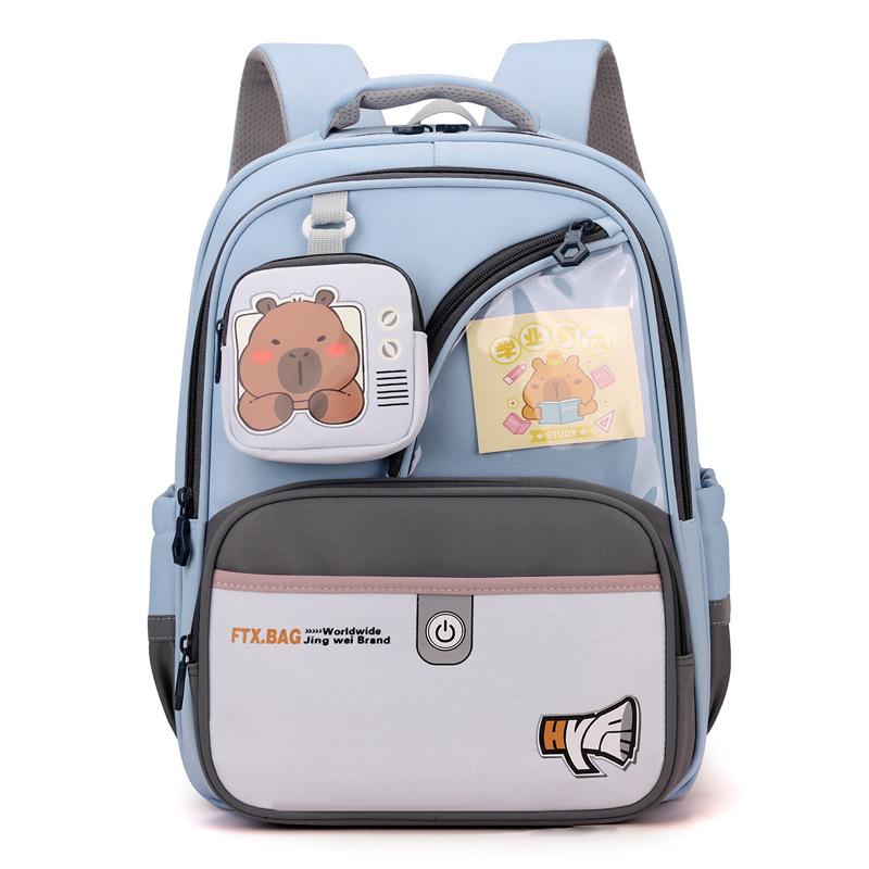 School Bag for Primary School Students To Reduce the Burden and Protect the Spine Backpack, Lightweight and Large-capacity Children's Backpack.