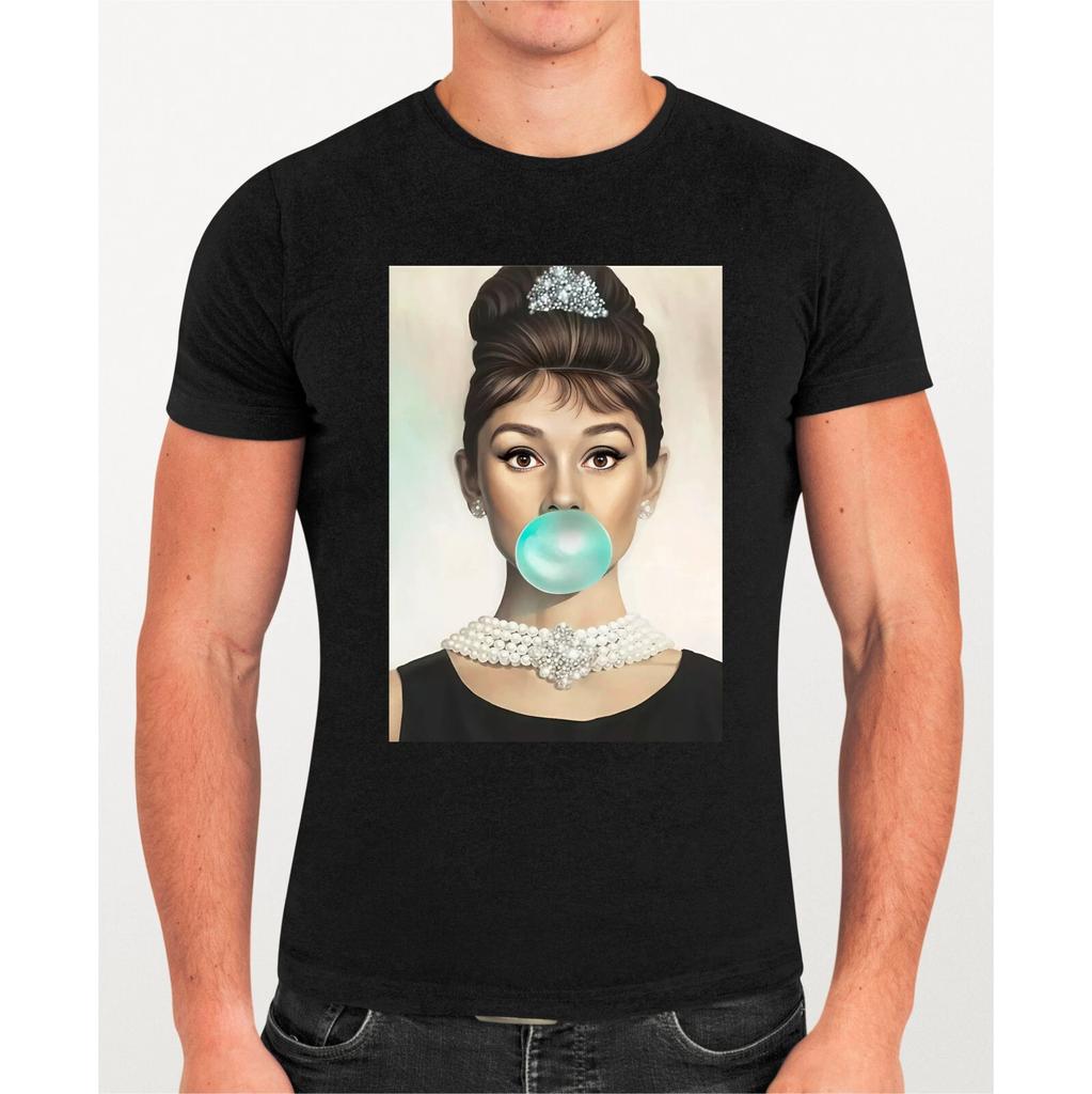 Classic British Actress T-Shirt, Bubblegum Portratit 100% Cotton Gift Tee Top