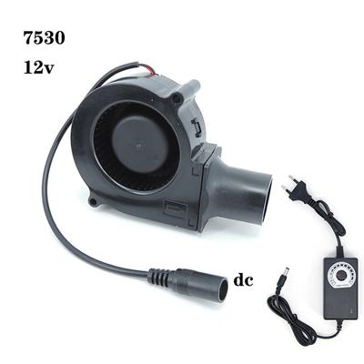 12V 7cm 7530 DC Power Regolatore di velocità variabile Ventilatore di raffreddamento Ventilatore di raffreddamento 75mm per campeggio/cucina/barbecue/legna da ardere/rifiuti