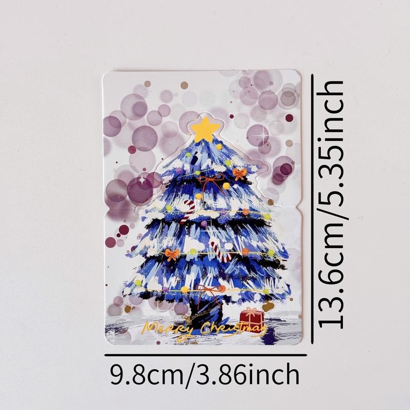 Aesthetic 3D Christmas Tree Greeting Card - Romantic Handwritten Holiday Card for Christmas Lovers