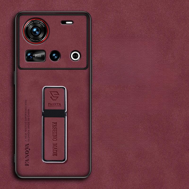 Sheepskin Leather Phone Case for ZTE Nubia Z70 Ultra Matte Stand Holder Protection Back Cover for Nubia Z70ultra Z60S Pro Magnetic Capa Kickstand Case