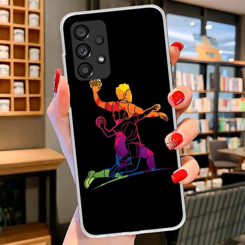 Handball Sport Phone Case For Samsung Galaxy A17 A37 A57 A16 A26 A36 A56 A15 A25 A35 A55 A14 A24 A34 A54 A13 A23 A33 A53 Galaxy