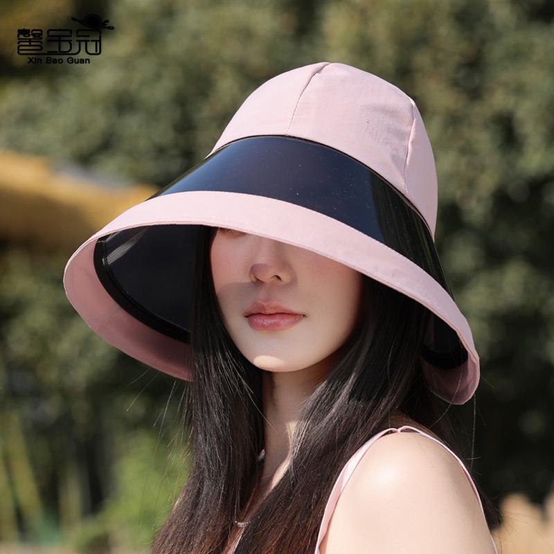 New Summer Sun Hat Children's Fashion Versatile Lenses Large Brim Sun Hat Outdoor Cycling Sun Protection Bucket Hat