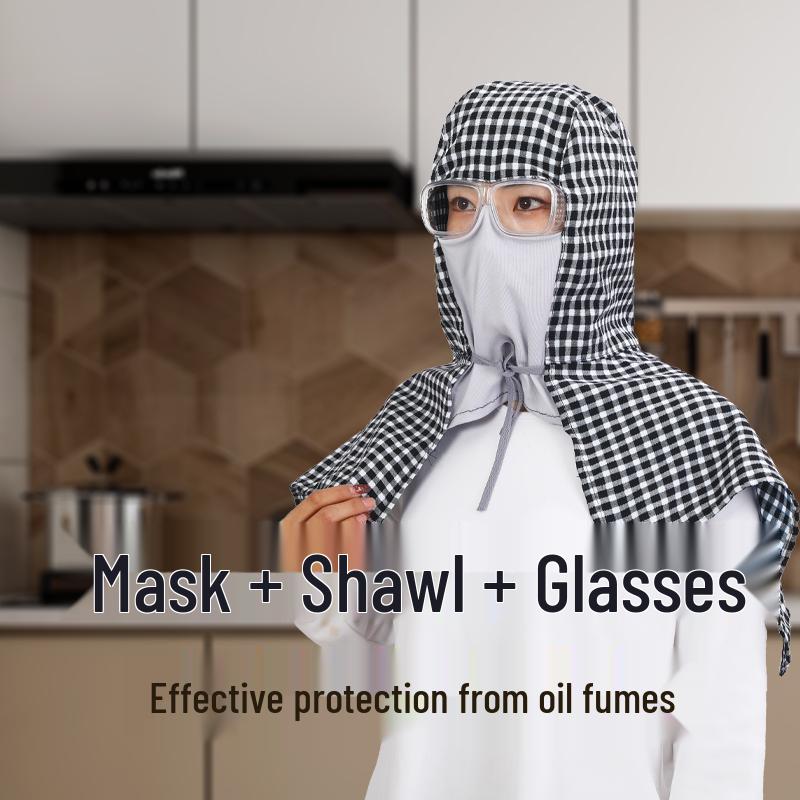 

Захисний щиток для обличчя від бризок олії для смаження з накидкою - Кухонний захисний капелюх One Size (Fits 60CM Head Circumference)